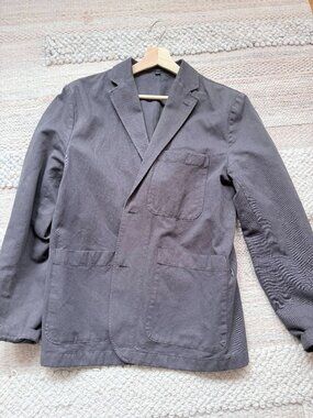 J.CREW • Garment-dyed Cotton-Linen Chino Suit Jacket Coal Grey size 40
